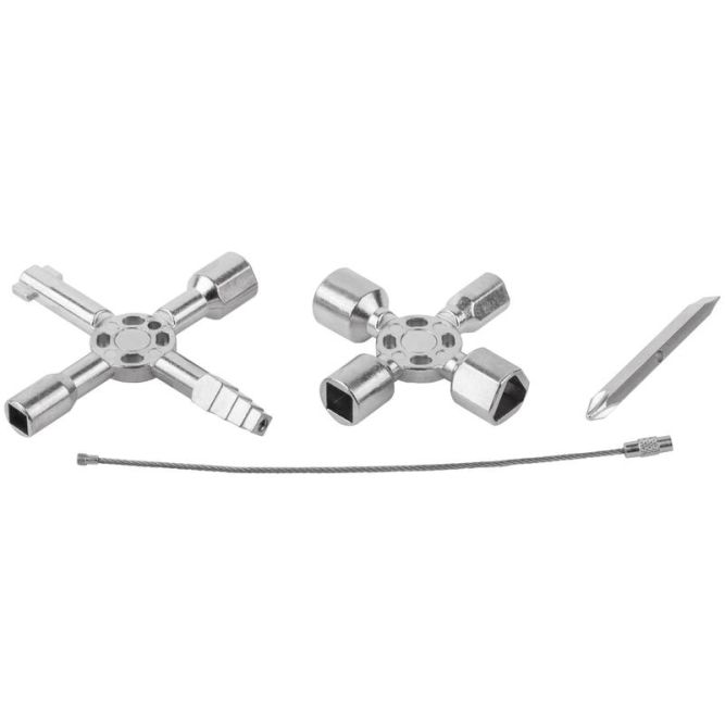 Ключ универсальный для электрошкафов 10-в-1 двусторонняя CrV бита РН2/SL7 FIT 60110