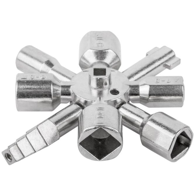 Ключ универсальный для электрошкафов 10-в-1 двусторонняя CrV бита РН2/SL7 FIT 60110