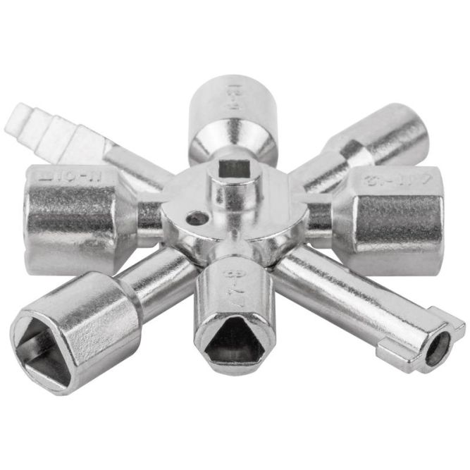 Ключ универсальный для электрошкафов 10-в-1 двусторонняя CrV бита РН2/SL7 FIT 60110