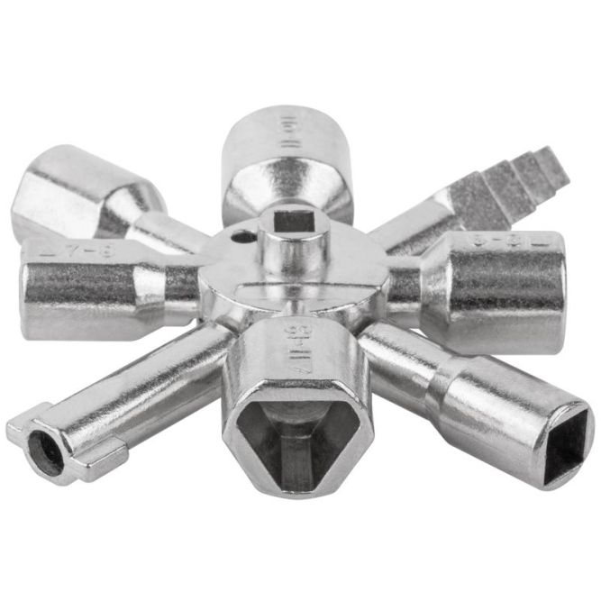 Ключ универсальный для электрошкафов 10-в-1 двусторонняя CrV бита РН2/SL7 FIT 60110