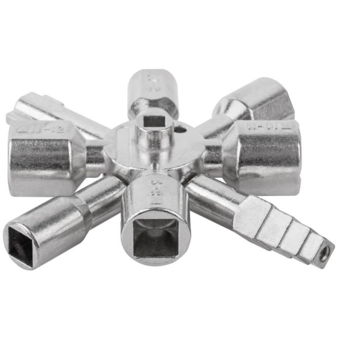 Ключ универсальный для электрошкафов 10-в-1 двусторонняя CrV бита РН2/SL7 FIT 60110