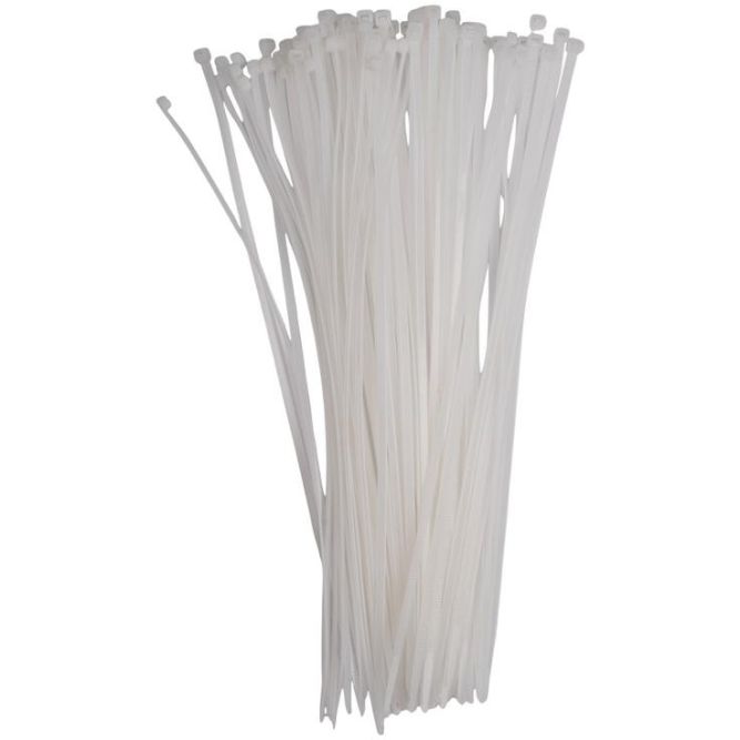 Хомут кабельный PCT 4.8х350-100WH 4.8х350 PA6.6 бел.(уп.100шт) JazzWay 5054066
