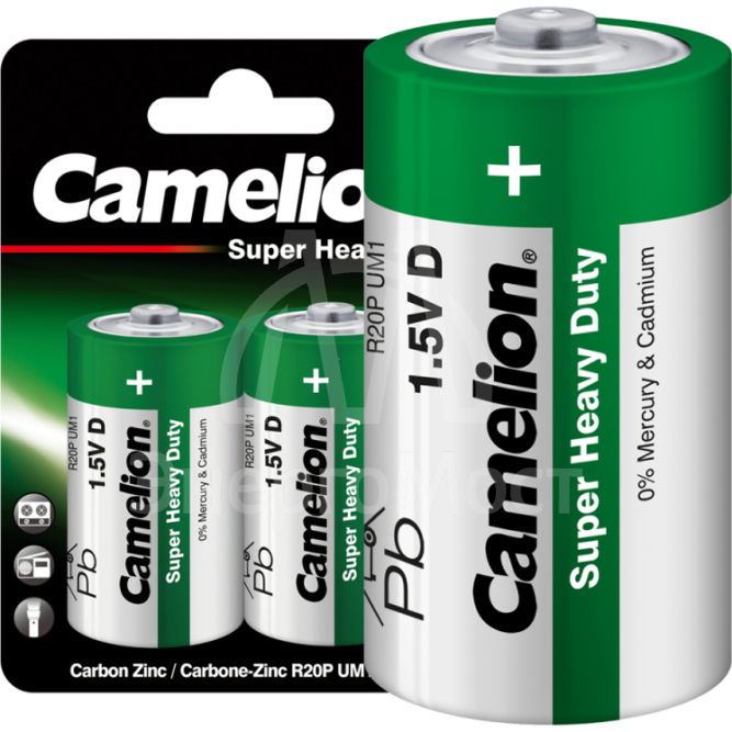 Элемент питания солевой R R20 BL-2 (блист.2шт) Camelion 1671