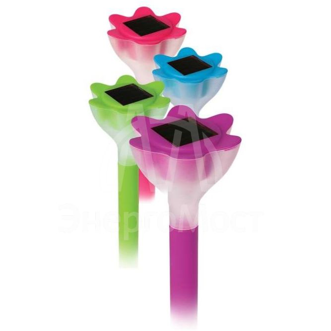 Светильник садовый 100 &amp;quot;Color2 Фонарь&amp;quot; солнечная батарея 4 цвета (уп.24шт) Космос KOC_SOL100_color2