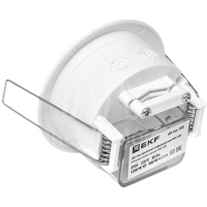 Датчик движения (ИК) MS-100 (ДД) встраив. 1200Вт 360град. до 6м IP20 EKF dd-ms-100