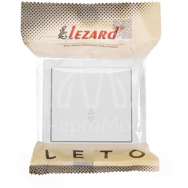Выключатель 1-клав. проходной LETO бел. LEZARD 752-0200-105