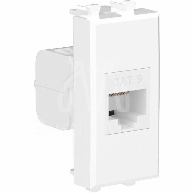 Розетка компьютерная 1мод. Avanti &amp;quot;Белое облако&amp;quot; RJ45 кат.6 без шторок модульная механизм DKC 4400691