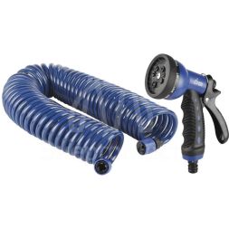 Набор шланг спиральный с коннекторами + пистолет-распылитель 15м х9мм (3/8) 8 бар (1/6) Green Apple Б0003089