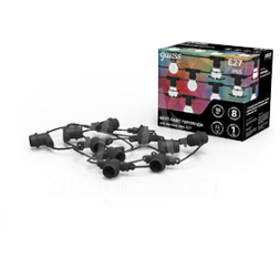 Гирлянда светодиодная Holiday Белт Лайт 10 черн. сменных ламп 7.7м IP65 E27 GAUSS HL070