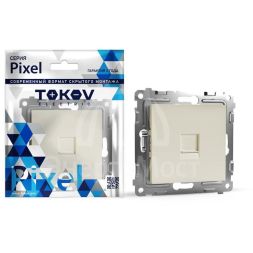 Розетка компьютерная 1-м СП Pixel RJ45 кат.5E механизм беж. TOKOV ELECTRIC TKE-PX-RC1-C02