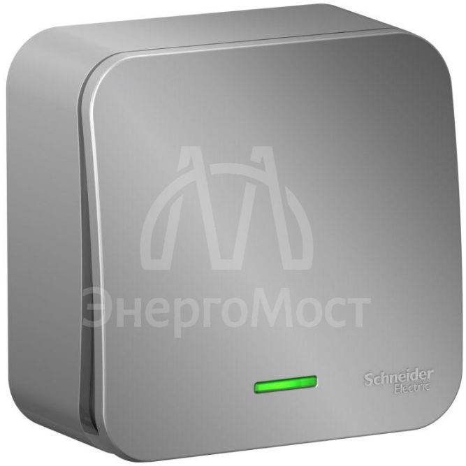 Выключатель 1-кл. ОП Blanca 10А IP20 (сх. 1) 250В с подсветкой с изолир. пластиной алюм. SchE BLNVA101113