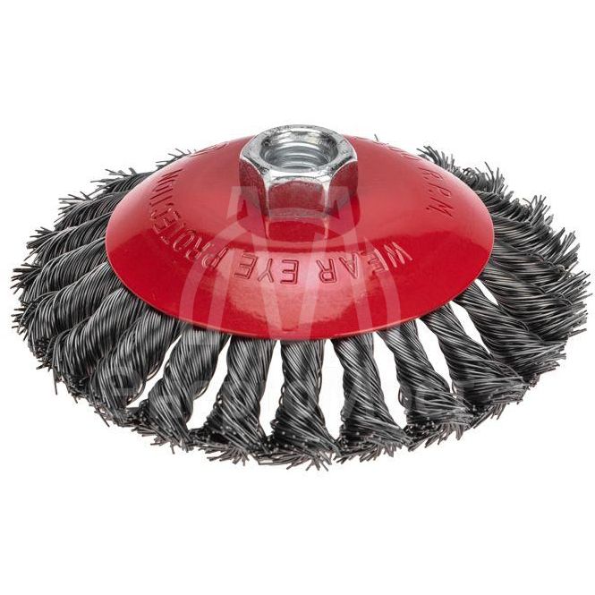 Щетка коническая для УШМ крученая стальная проволока 125мм М14 Kranz KR-91-1203
