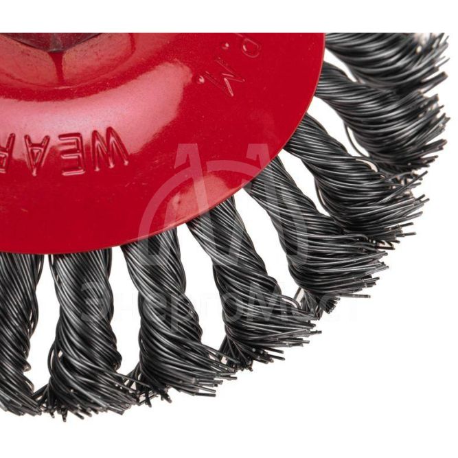 Щетка коническая для УШМ крученая стальная проволока 125мм М14 Kranz KR-91-1203