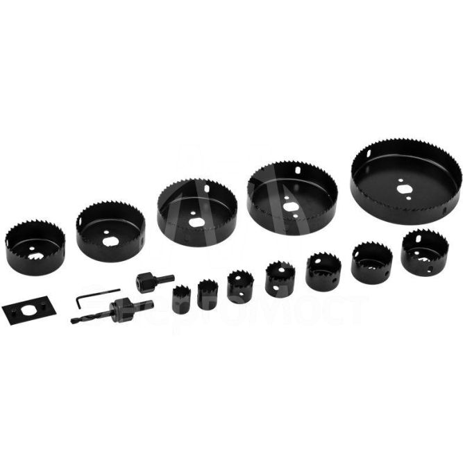 Набор кольцевых пил по дереву 19-127мм 16 предметов Kranz KR-92-0253