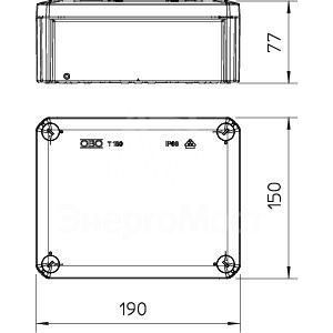 Коробка распределительная 190х150х77мм T 160 OE OBO 2007271