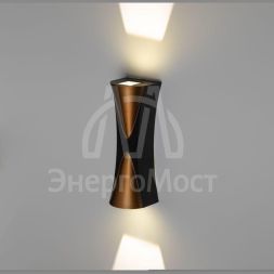 Светильник светодиодный WL43 BK+GD 6Вт 3500К для интерьера/фасадов IP54 черн./зол. Эра Б0054422