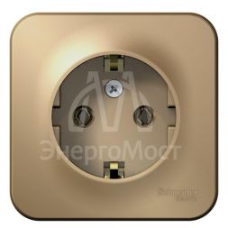 Розетка 1-м ОП BLANCA 16А 250В без шторок с заземл. изол. пласт. титан SchE BLNRA010114