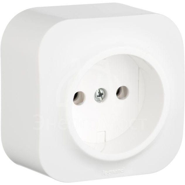 Розетка 1-м ОП Quteo 16А IP20 без заземл. бел. Leg 782210