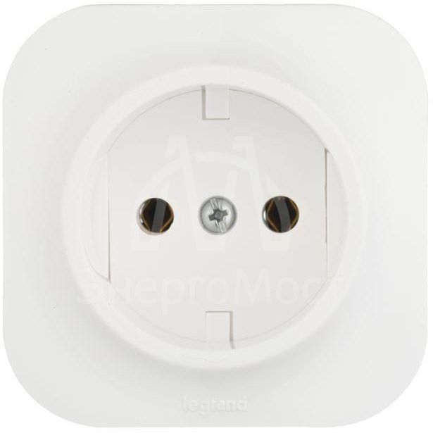Розетка 1-м ОП Quteo 16А IP20 без заземл. бел. Leg 782210
