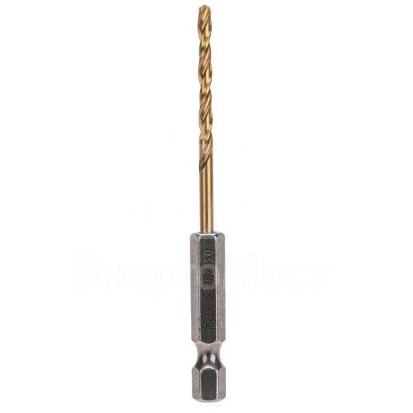 Сверло по металлу 3мм Р6М5 ТИТАН шестигранный хвостовик DIN 338 Kranz KR-91-5502