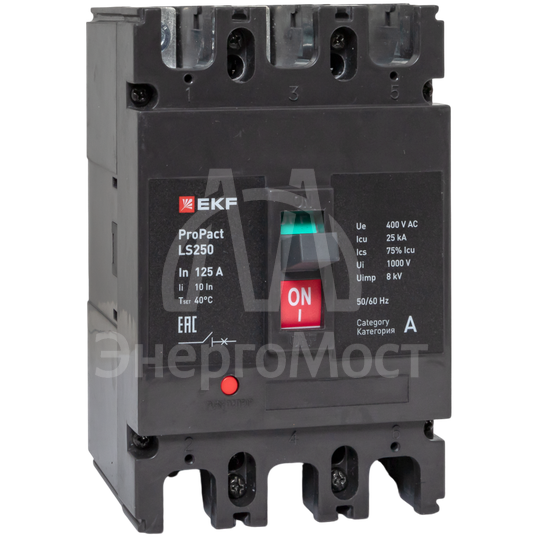 Выключатель автоматический 3п 125А 25кА LS250 ProPact EKF mccb-250-25-3-125-ls