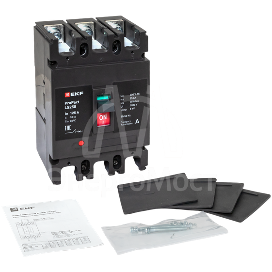 Выключатель автоматический 3п 125А 25кА LS250 ProPact EKF mccb-250-25-3-125-ls