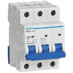 Выключатель автоматический модульный 3п D 20А 10кА NB1-63H (R) CHINT 179884