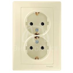 Розетка 2-м СП Sedna без защ. шторок с заземл. беж. SchE SDN3000647