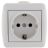Розетка 1-м ОП Ната керам. с заземл. бел. LEZARD 710-0200-122