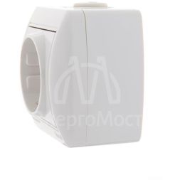 Розетка 1-м ОП Ната керам. с заземл. бел. LEZARD 710-0200-122