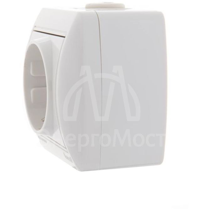 Розетка 1-м ОП Ната керам. с заземл. бел. LEZARD 710-0200-122