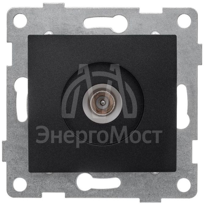 Розетка телевизионная TV 1-м СП Bravo механизм графит GUSI С10А1-010