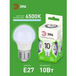 Лампа светодиодная GREEN LINE P45-10W-865-E27 GL 10Вт шар 6500К свет холод. E27 Эра Б0067039