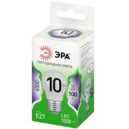Лампа светодиодная GREEN LINE P45-10W-865-E27 GL 10Вт шар 6500К свет холод. E27 Эра Б0067039