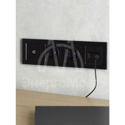 Рамка 4-м BRITE РУ-4-1-БрЧ металл черн. IEK BR-M42-M-K02