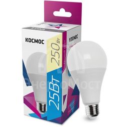 Лампа светодиодная A65 25Вт 3000К E27 220В КОСМОС LkecLED25wA65E2730
