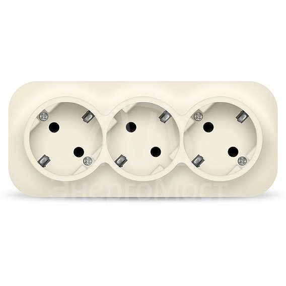 Розетка 3-м ОП 16А IP20 с заземл. сл. кость IONICH 1429