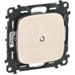 Механизм переключателя 1-кл. СП Valena Allure 10А IP20 250В 10AX с подсветкой с лиц. панелью безвинт. зажимы сл. кость Leg 752826