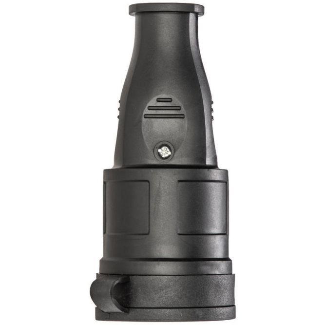 Розетка 16А IP44 прямая с заземл. каучук черн. КОСМОС RKsm-Z-IP(B)16A