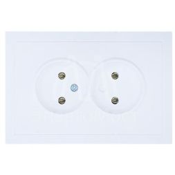 Розетка 2-мест. б/з СП ZIMA IP20 16А ПБТ безвинт. зажим бел. LEZARD 704-0200-128BQC