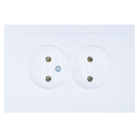 Розетка 2-мест. б/з СП ZIMA IP20 16А ПБТ безвинт. зажим бел. LEZARD 704-0200-128BQC