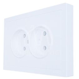 Розетка 2-мест. б/з СП ZIMA IP20 16А ПБТ безвинт. зажим бел. LEZARD 704-0200-128BQC