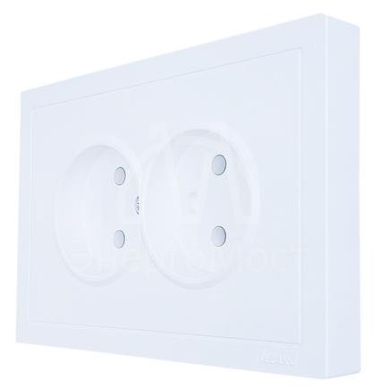 Розетка 2-мест. б/з СП ZIMA IP20 16А ПБТ безвинт. зажим бел. LEZARD 704-0200-128BQC