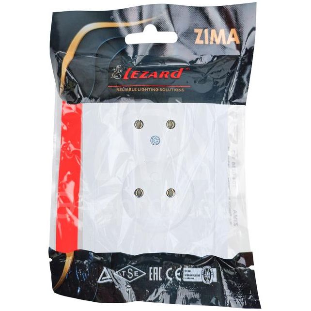 Розетка 2-мест. б/з СП ZIMA IP20 16А ПБТ безвинт. зажим бел. LEZARD 704-0200-128BQC