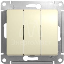 Механизм выключателя 3-кл. СП Glossa 10А IP20 (сх. 1+1+1) 10AX беж. SchE GSL000231