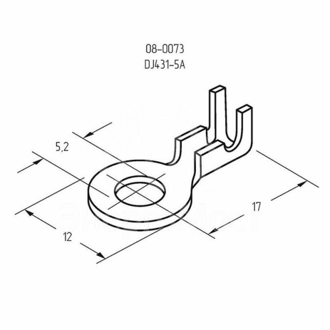 Наконечник кольцевой (НК d5.2мм) 0.5-0.8кв.мм (DJ431-5A) Rexant 08-0073