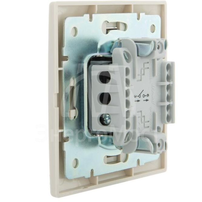 Выключатель 1-кл. СП Мира 10А IP20 со вставкой крем. LEZARD 701-0303-100