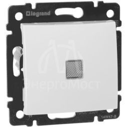 Механизм переключателя на 2 направления 1-кл. СП Valena 10А IP31 250В с зел. индикацией бел. Leg 774426