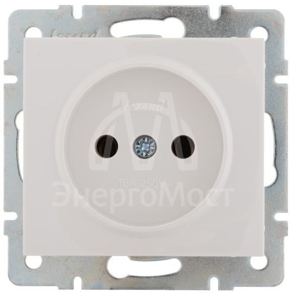 Розетка 1-м СП Rain 16А IP20 без заземл. керамика механизм бел. LEZARD 703-0288-121