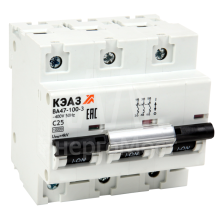 Выключатель автоматический модульный ВА47-100-3D100-УХЛ3 (10кА) КЭАЗ 318128